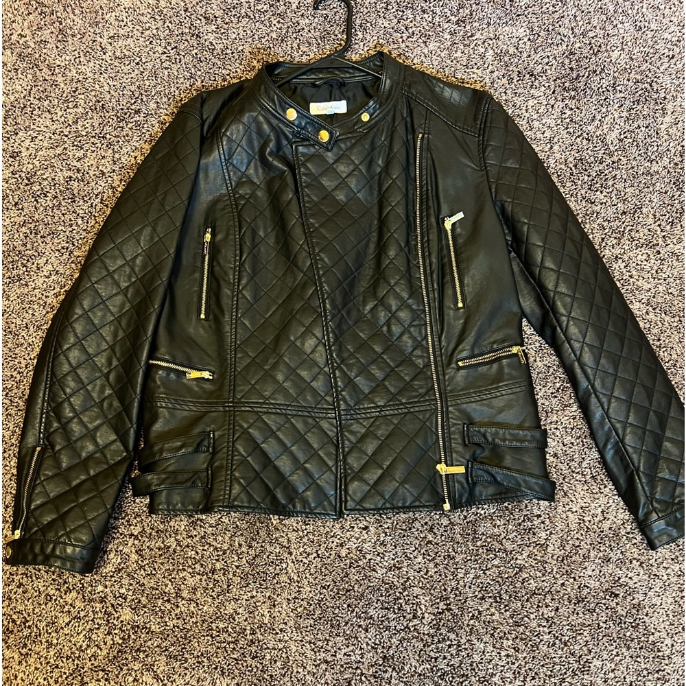 Calvin Klein Womens Black Size Large Jacket